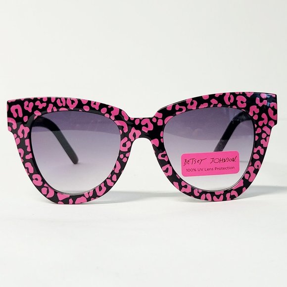Betsey Johnson Accessories - Betsey Johnson Party in the Front Womens Black & Pink Leopard Sunglasses NWOT